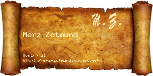 Merz Zotmund névjegykártya
